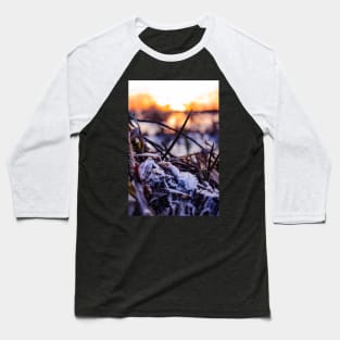Beautiful frozen leaves on the surface of an icy lake in Scotland Baseball T-Shirt